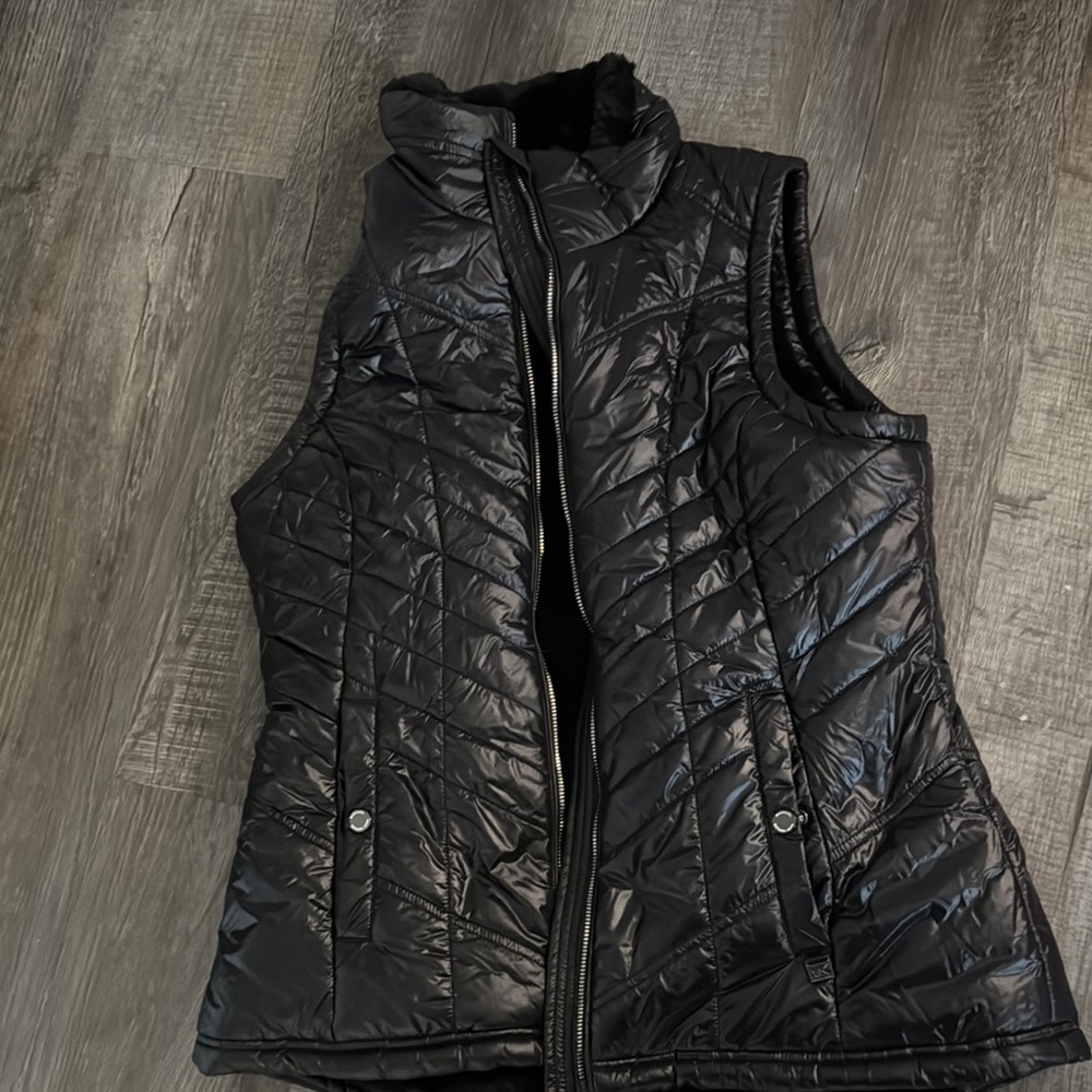 Michael Kors Black Quilted Vest with Stand-Up Collar NWT